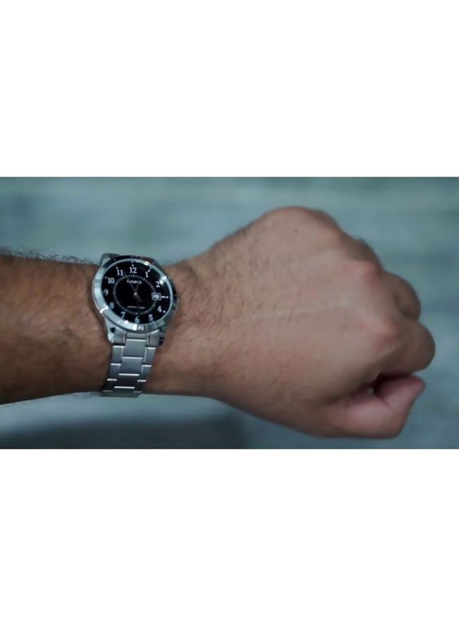 كاسيو ساعة يد بعقارب وسوار من الإستانلس ستيل طراز MTP-V004D-1 - قياس 42 مم - لون فضي رجال - Image 5