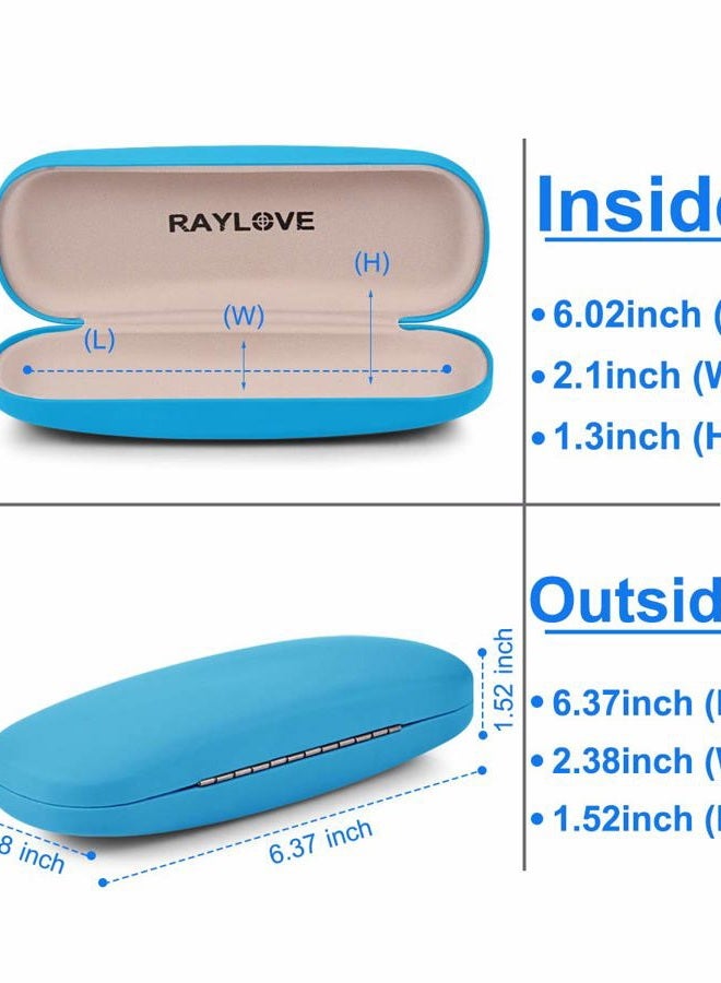 RayLove Unisex Hard Shell Eyeglasses Cases, Protective Case For Glasses, Sky-blue, One size - Image 2