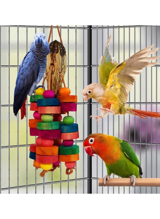 Hyamass Bird Toys, Parrot Toys Natural Multi-Colored Wooden Bird Chew Toys for Small and Medium-Sized Parakeet,Cockatiel,Conures,Lovebirds Macaws,African Grey,Cockatoos,Amazon Parrots,Hanging Toys - Image 2