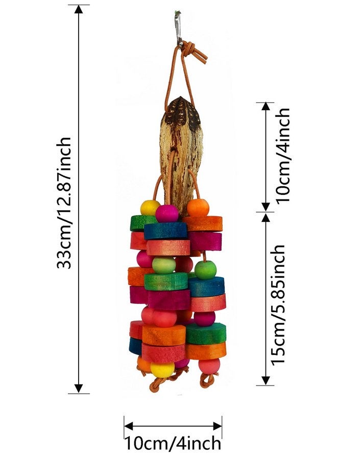 Hyamass Bird Toys, Parrot Toys Natural Multi-Colored Wooden Bird Chew Toys for Small and Medium-Sized Parakeet,Cockatiel,Conures,Lovebirds Macaws,African Grey,Cockatoos,Amazon Parrots,Hanging Toys - Image 3