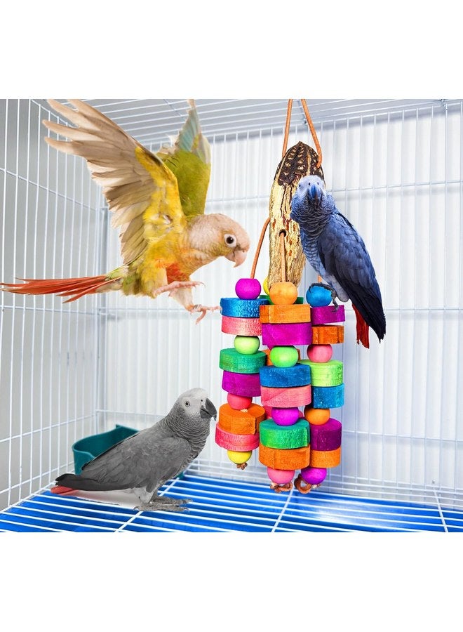 Hyamass Bird Toys, Parrot Toys Natural Multi-Colored Wooden Bird Chew Toys for Small and Medium-Sized Parakeet,Cockatiel,Conures,Lovebirds Macaws,African Grey,Cockatoos,Amazon Parrots,Hanging Toys - Image 4