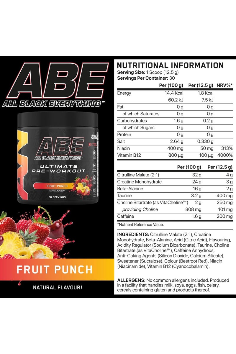 Applied Nutrition ABE Ultimate Pre workout - Fruit Punch - 375gm - 30 serving - Image 2