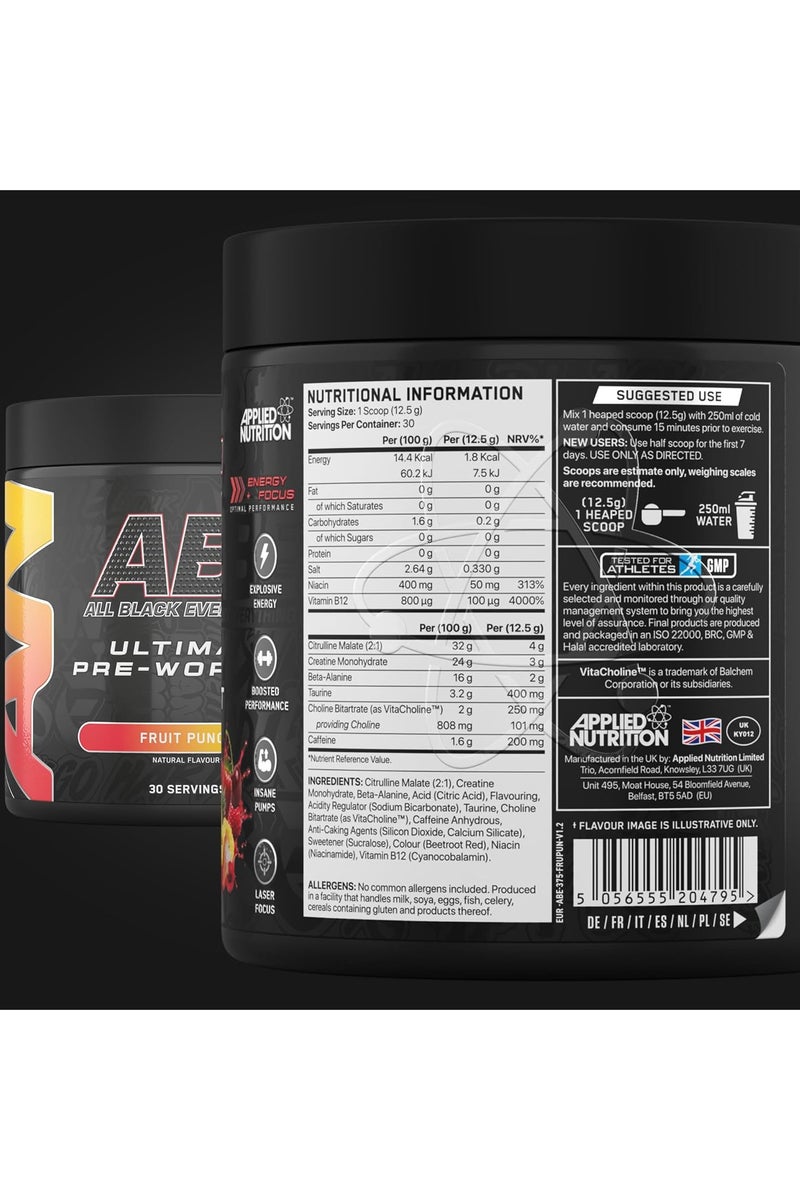Applied Nutrition ABE Ultimate Pre workout - Fruit Punch - 375gm - 30 serving - Image 4
