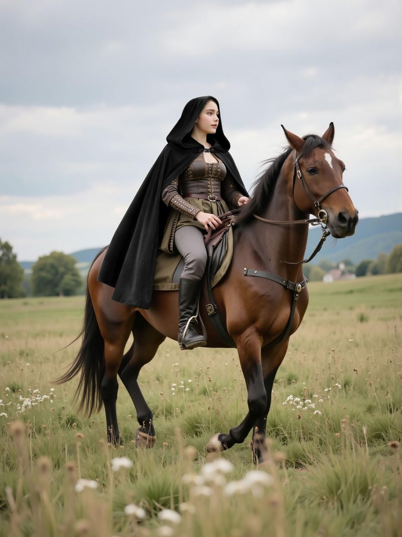 HOMELEX Renaissance Hooded Cloak Halloween Medieval Costume Cosplay Short Cape for Men and Women - Image 5