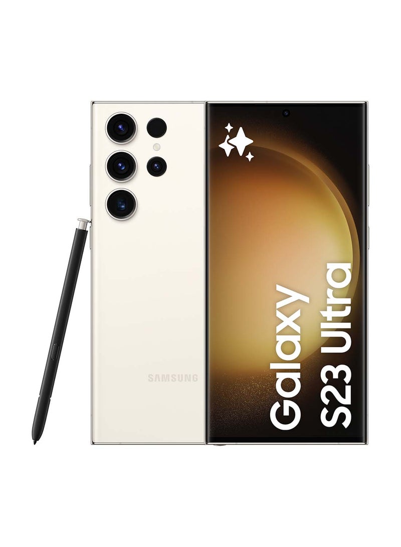 سامسونج هاتف Galaxy S23 Ultra 5G ثنائي الشريحة باللون الكريمي وذاكرة الوصول العشوائي (RAM) سعة 12 جيجابايت وسعة 512 جيجابايت - إصدار الشرق الأوسط - Image 1