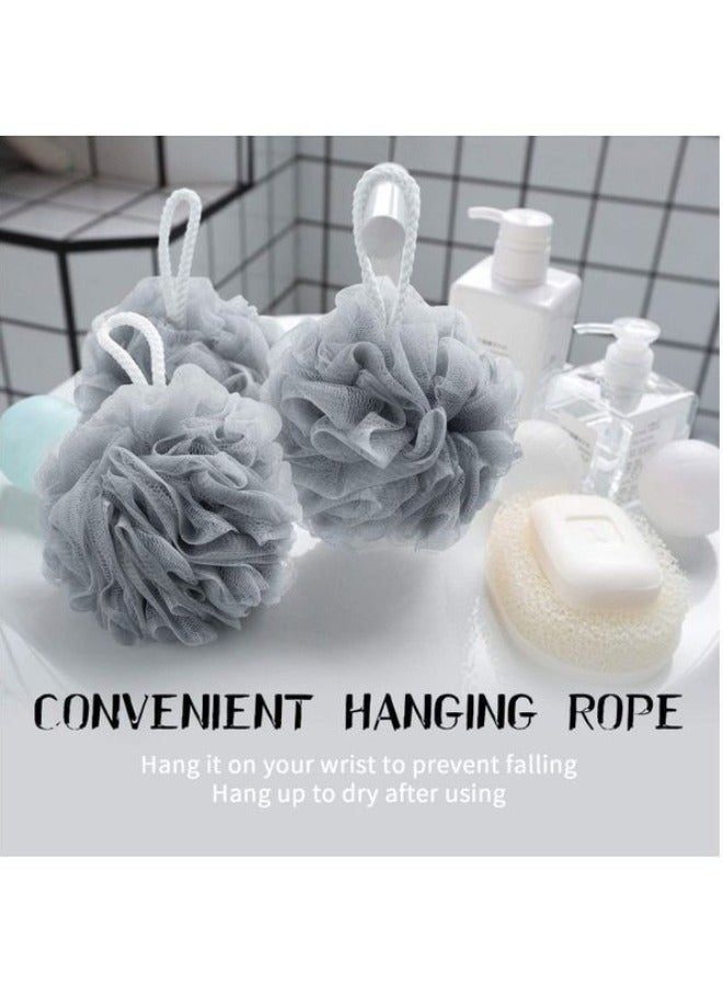 Happy Home 2Pcs Loofah Shower Pouf Bath Sponge with Back Scrubber – Body Exfoliating Puff Sponge for Shower and Body Wash, Creates Rich Lather, Deep Cleansing and Dead Skin Removal, Soft and Durable, Suitable for Women and Men - Image 3