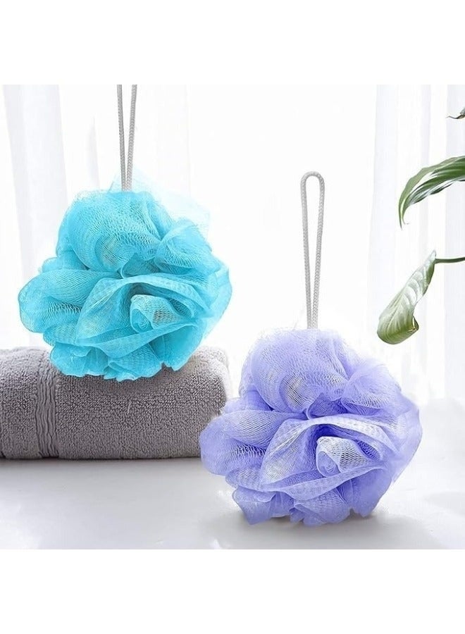 Happy Home 2Pcs Loofah Shower Pouf Bath Sponge with Back Scrubber – Body Exfoliating Puff Sponge for Shower and Body Wash, Creates Rich Lather, Deep Cleansing and Dead Skin Removal, Soft and Durable, Suitable for Women and Men - Image 4