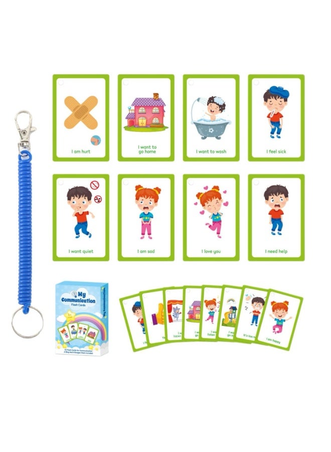 Special Needs My Communication Cards 32Pcs Flashcards For SEN, Special Ed, Speech Delay Non Verbal Children and adults with Autism for visual aid or cue cards (Communication card, 9 * 5.8cm) - Image 3