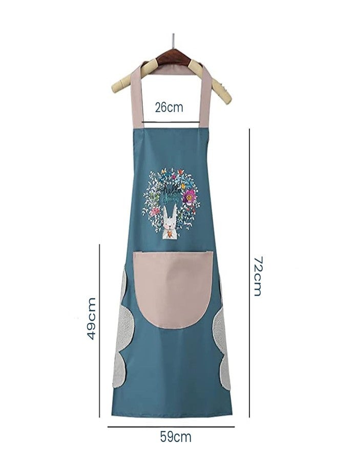 DecorTwist® Waterproof Cooking Apron | Unisex Adjustable Apron with Front Pocket and Neck Strap | Side Coral Velvet Hands Towel for Cooking, Restaurant, Kitchen (Size: 59x 0.1x 72cm) - Image 2