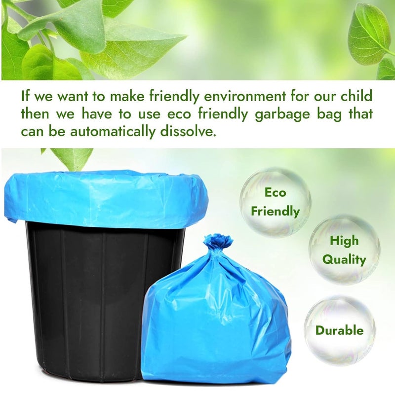 HEAVY DUTY ExtraMedium Size 20x26 Inch Pack of 6 Blue 10 Pcs in Each Pack 75 Micron Biodegradable Garbage Bag TrashDustbin Bags Weight 500 Gram for Each Pack - Image 4