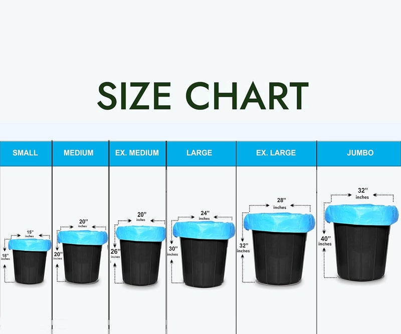 HEAVY DUTY ExtraMedium Size 20x26 Inch Pack of 6 Blue 10 Pcs in Each Pack 75 Micron Biodegradable Garbage Bag TrashDustbin Bags Weight 500 Gram for Each Pack - Image 5