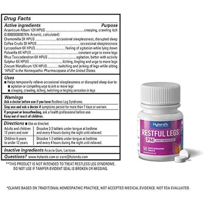 Hyland's Restful Legs Tablets 50 ea (Pack Of 3) - Image 2