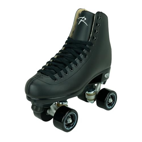 Riedell Boost Roller Skates Lightweight Comfortable Indoor Quad Skates for Men and Women Beginner to Seasoned with Smooth Retro Build Black Size 8 - Image 1