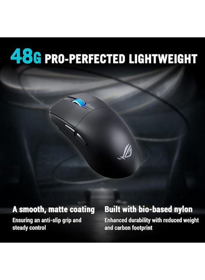 أسوس ASUS ROG Harpe II Ace Ultralight 48-gram Semi-symmetrical Gaming Mouse: 42,000 DPI, ROG AimPoint Pro Optical Sensor, Optical Micro Switches, 8,000Hz Polling, SpeedNova 8K wireless - Black - Image 3