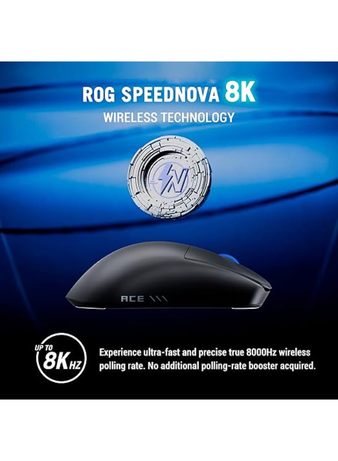 أسوس ASUS ROG Harpe II Ace Ultralight 48-gram Semi-symmetrical Gaming Mouse: 42,000 DPI, ROG AimPoint Pro Optical Sensor, Optical Micro Switches, 8,000Hz Polling, SpeedNova 8K wireless - Black - Image 5