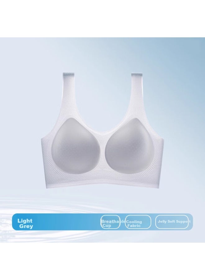 Me Feeling Seamless Bra For Women, Summer Thin Ice Silk, Push-up For Small Anti-sagging, Fixed Cups, Sports Backless Bra - Image 1