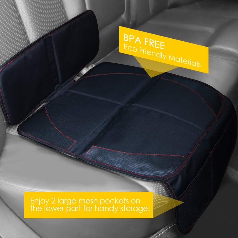 FASITE Car Seat Protector for Baby Child Car Seats - Auto Seat Cover Mat,Protective Non-Slip Waterproof Car Seat Cover Pad with Mesh Pockets, Beige - Image 4