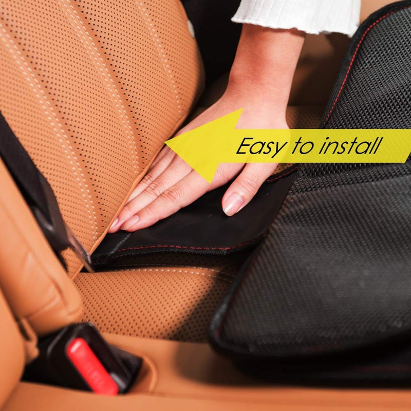 FASITE Car Seat Protector for Baby Child Car Seats - Auto Seat Cover Mat,Protective Non-Slip Waterproof Car Seat Cover Pad with Mesh Pockets, Beige - Image 3