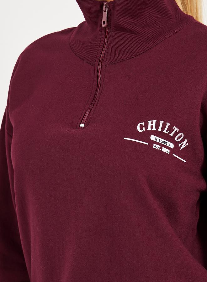 Styli Regular Fit Regular Length Half Zip Slogan Sweatshirt  - Image 4