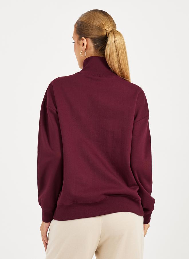 Styli Regular Fit Regular Length Half Zip Slogan Sweatshirt  - Image 5