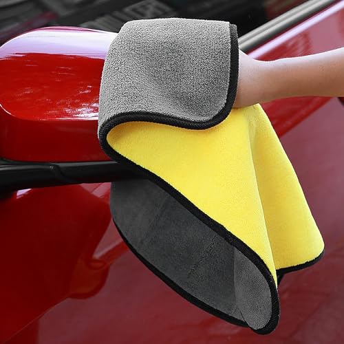 Zollyss Microfiber Cleaning Cloth 800 GSM for Home Kitchen Car Motorbike Mobile Laptop Office Lint Free Dual Layer Ultra Thick Super Absorbent Towel Scrubber Duster Wash Polish Cloth, 1 Pc - Image 3