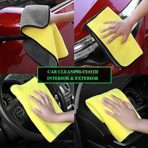 Zollyss Microfiber Cleaning Cloth 800 GSM for Home Kitchen Car Motorbike Mobile Laptop Office Lint Free Dual Layer Ultra Thick Super Absorbent Towel Scrubber Duster Wash Polish Cloth, 1 Pc - Image 4