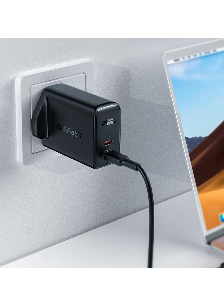 أسيفاست شاحن حائط سريع الشحن A32 GaN PD50W (2xUSB-C) المملكة المتحدة - Image 2
