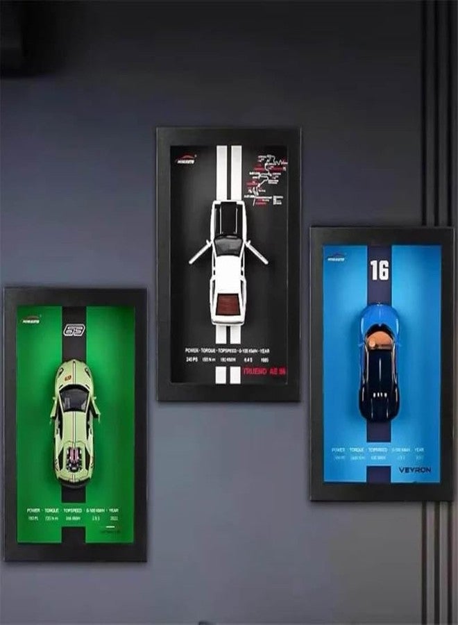 ANTALYA 3D Car Frame Wall Art Wooden Frame With Removable Die-Cast Cars Pull-Back Action Lights And Opening Doors Collectible Display For Car Lovers (BMW (AE86)) - Image 3