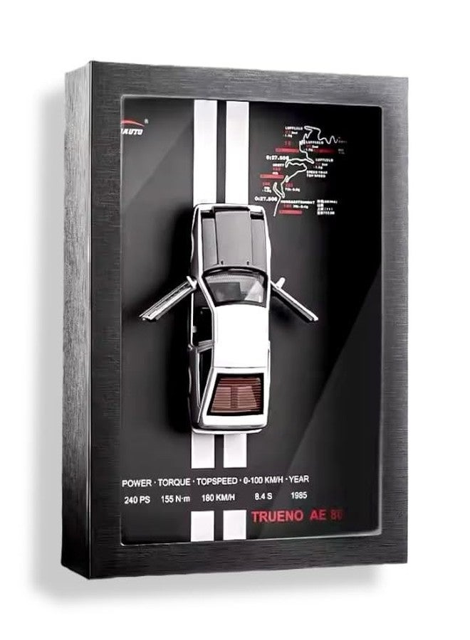 ANTALYA 3D Car Frame Wall Art Wooden Frame With Removable Die-Cast Cars Pull-Back Action Lights And Opening Doors Collectible Display For Car Lovers (BMW (AE86)) - Image 1
