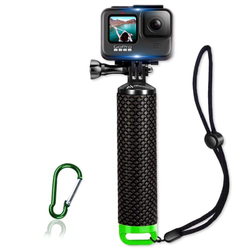 MiPremium Waterproof Floating Hand Grip Compatible with GoPro Hero 12 11 10 9 8 7 6 5 4 3+ 2 1 Session Black Silver Camera Handler & Handle Mount Accessories Kit for Water Sport and Action Cameras (Green) - Image 1