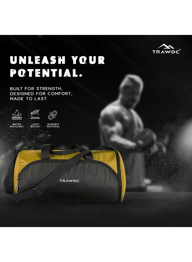 TRAWOC 30L Gym, Sports & Travel Duffle TMPB02, Unisex Duffel Bag with Shoe Compartment | 3-Year Warranty, Yellow - Image 3