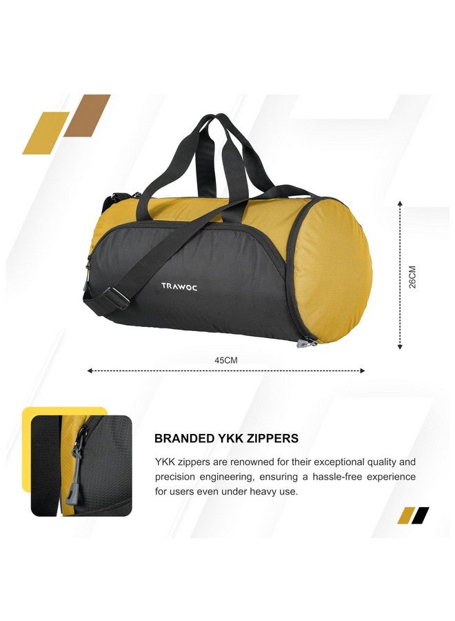 TRAWOC 30L Gym, Sports & Travel Duffle TMPB02, Unisex Duffel Bag with Shoe Compartment | 3-Year Warranty, Yellow - Image 2