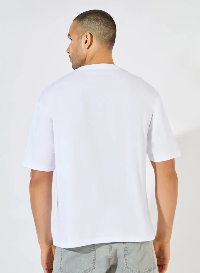 Styli Oversized Grateful Text Print T-Shirt