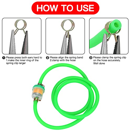 GREHUA Dirt Bike Fuel Line Compatible with GY6 50cc 110cc 125cc 150cc SSR110 125 CRF50 XR50 Taotao Coolster Apollo Pitbike Moped Scooter ATV Motorcycle Quad Trailmaster 150 XRS Go Kart Parts Green - Image 3