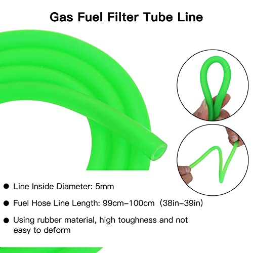 GREHUA Dirt Bike Fuel Line Compatible with GY6 50cc 110cc 125cc 150cc SSR110 125 CRF50 XR50 Taotao Coolster Apollo Pitbike Moped Scooter ATV Motorcycle Quad Trailmaster 150 XRS Go Kart Parts Green - Image 2