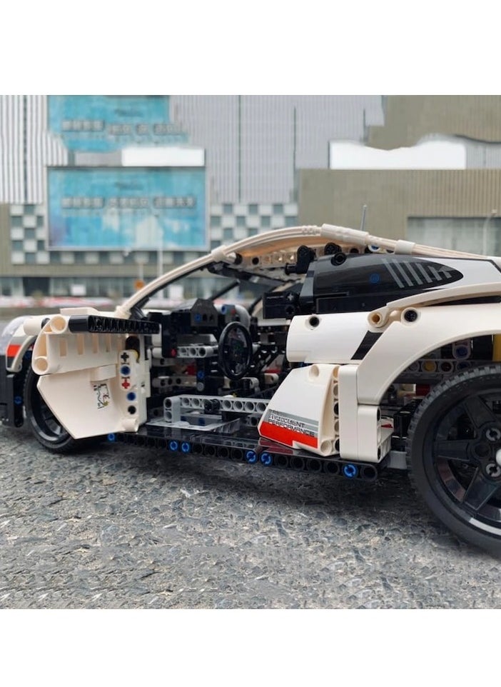 XiuWoo 1580 pcs,  Sports car construction set, Building Block Sports Car Model, Car Toys Difficult to Heal and Decompress Jigsaw Funny, ABS, 9 years+, 50 cm, White/Black  - Image 5