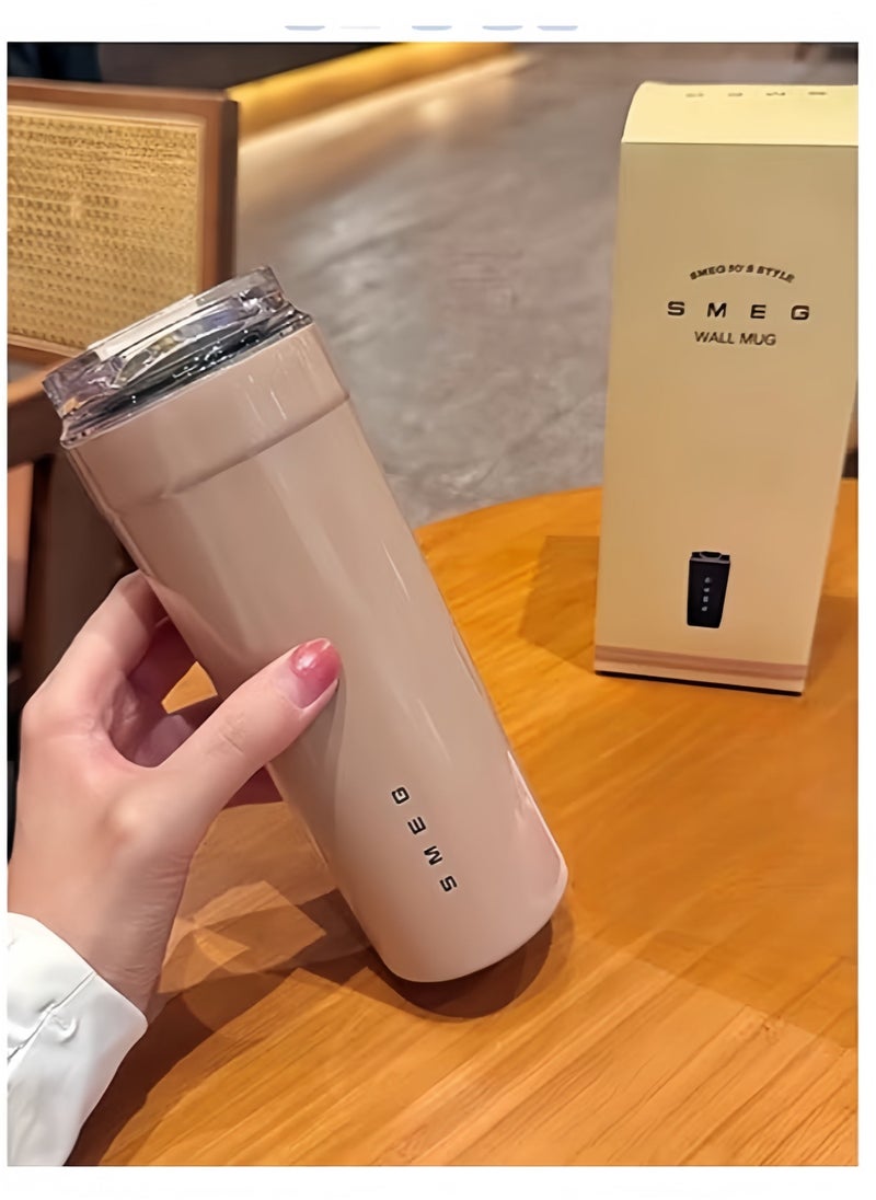 smeg كوب قهوة SMEG سعة 550 مل، كوب مشروبات معزول بغطاء مانع للتسرب، كوب شرب محمول للسفر، كوب ترمس من الفولاذ المقاوم للصدأ 316 مانع للتسرب - Image 3