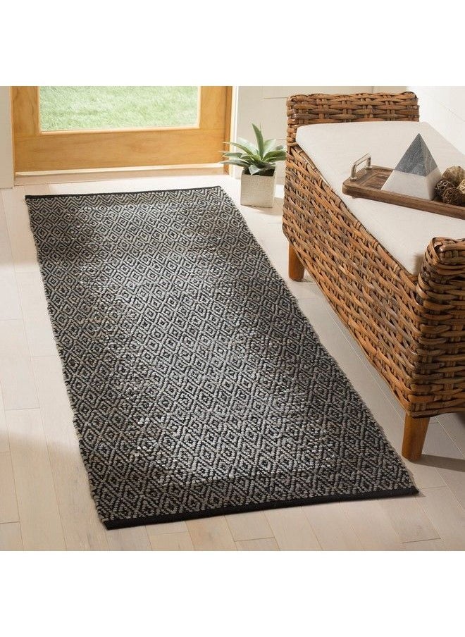 Safavieh - Vintage Leather Collection Accent Rug 3' X 5' Light Grey & Charcoal Handmade Modern Leather Ideal For High Traffic Areas In Entryway Living Room Bedroom (Vtl387B) - Image 1