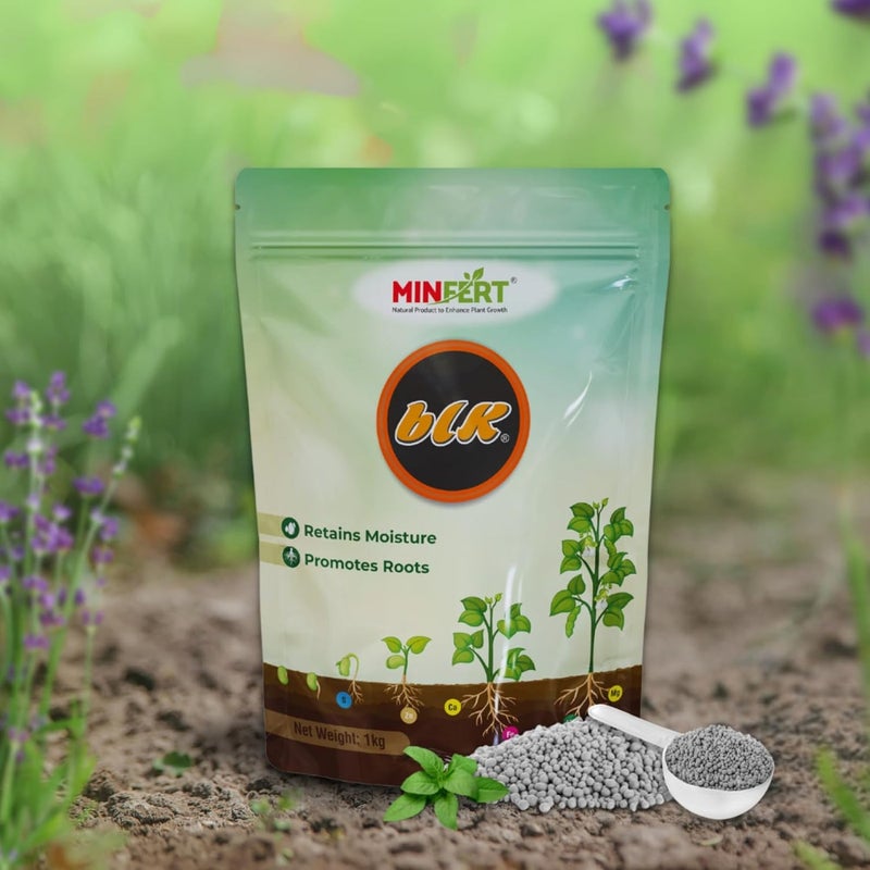 Minfert blk Organic Fertilizer for Plants Natural Growth Promoter Organic Lawn Essential Granules Fertilizer for Plants Growth Boost Maximum Production Ideal for Home Garden Outdoor Plant 1 kg