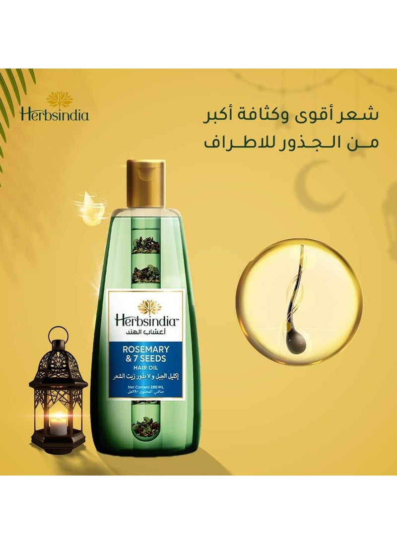Herbsindia - Herbs India Nourishment Of Rosemary & 7 Seeds Hair Oil -180 Ml - Image 1