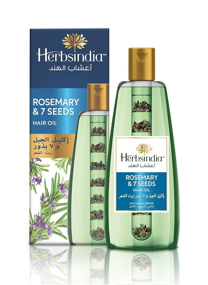 Herbsindia - Herbs India Nourishment Of Rosemary & 7 Seeds Hair Oil -180 Ml - Image 1