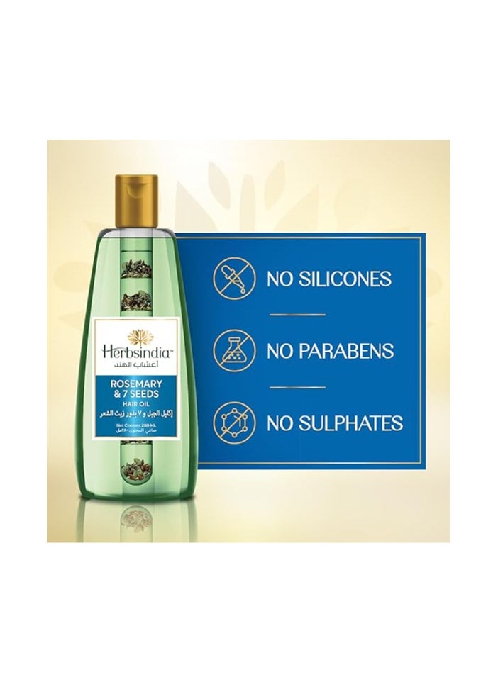 Herbsindia - Herbs India Nourishment Of Rosemary & 7 Seeds Hair Oil -180 Ml - Image 1