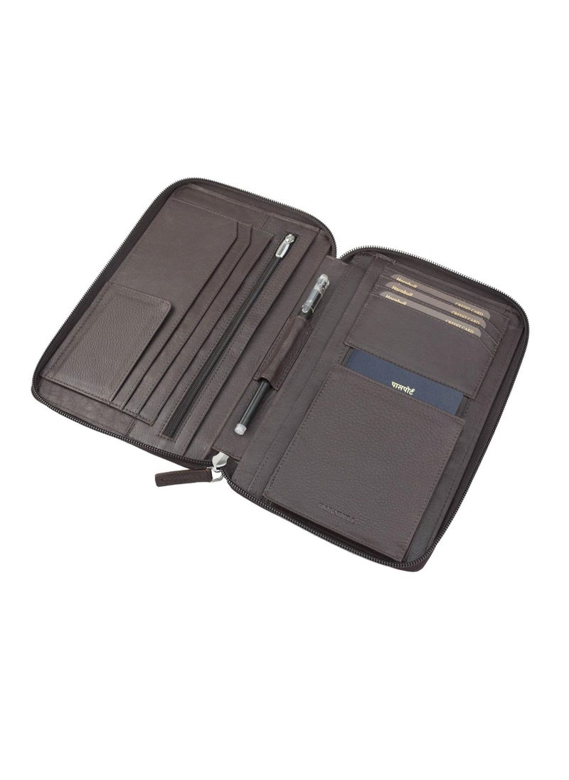 HORNBULL Leather Passport Holder, Brown  - Image 1