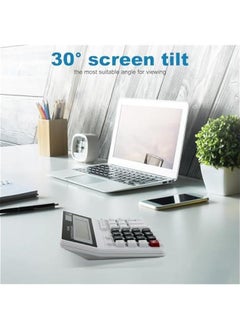 ماركة غير محددة Desk Calculator , 12 Digit Extra Large LCD Display , Touch Comfortable with Big ons , Two Way Power Battery and Solar Calculators Desktop , Standard Function for Office , Home , School  - Image 4