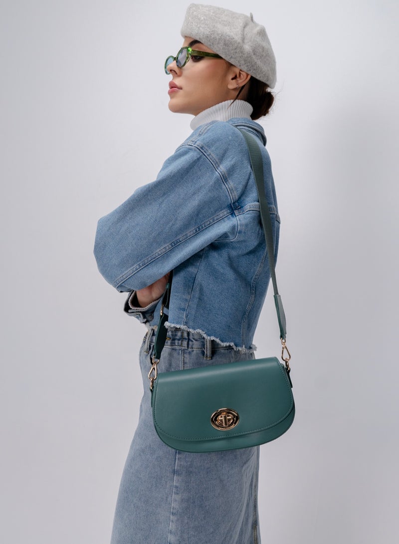 David Jones David Jones- Women's Leather Moon Bag model cm7104- The covered moon bag lock on- Safe and High Quality All season styled leather Cross body bag - Image 2