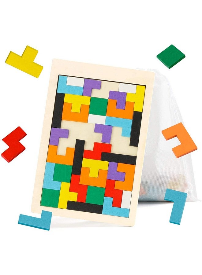 PLUSPOINT Wooden Russian Blocks Pack of 2 Puzzles for Kids Adults, Wood Intelligence Puzzle for Kids Wooden Kids Jigsaw Puzzles Brain Teasers Toy Educational Gift for Kids 5-10 Years Travel Puzzle - Image 3