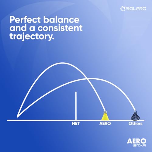 Solpro Aero Star Nylon Badminton Shuttlecock | Pack of 6 | Durable Slow Speed Shuttle for Training, Practice & Recreational Games, Stable Flight & Long-Lasting Performance - Image 4