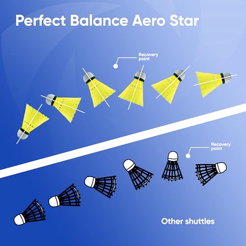 Solpro Aero Star Nylon Badminton Shuttlecock | Pack of 6 | Durable Slow Speed Shuttle for Training, Practice & Recreational Games, Stable Flight & Long-Lasting Performance - Image 5