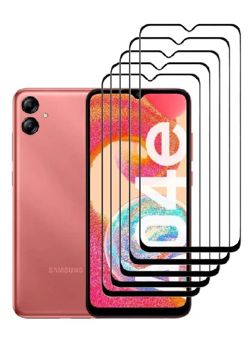 AINA 5 Pieces Tempered Glass Screen Protector 5D Designed For Samsung Galaxy A04e Full Glue Edge to Edge Full Screen Coverage And Bubble Free - Image 1