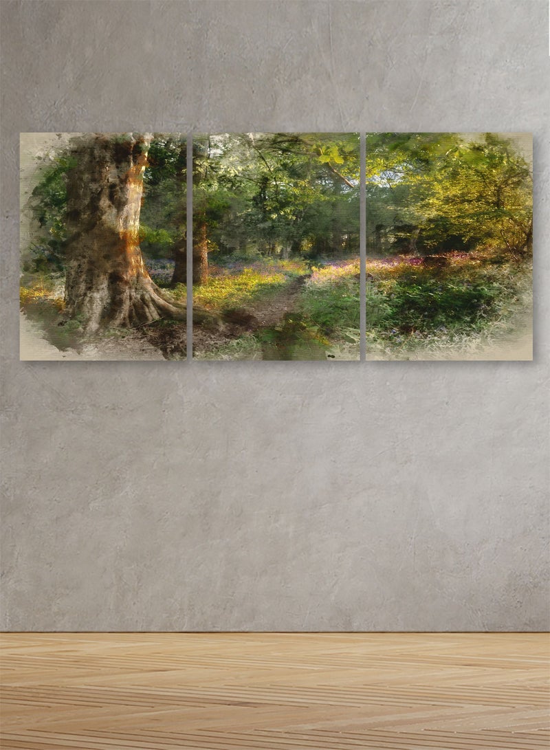 Marktna Decorative Wall Art Painting with a Forest design, 3 pieces, size 120x60 cm - Image 1